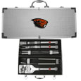 Oregon St. Beavers 8 pc Stainless Steel BBQ Set w/Metal Case